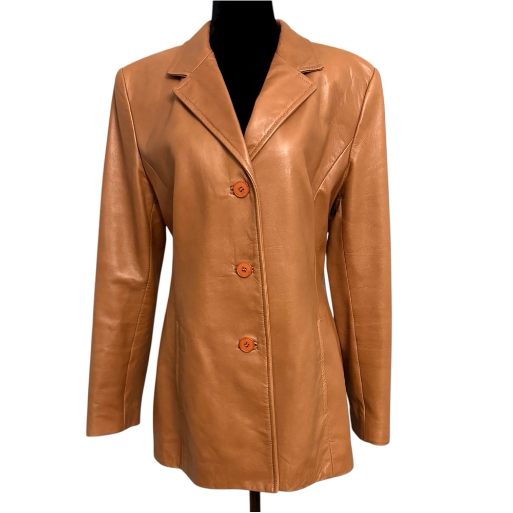 Danier Women's Camel Brown Leather Blazer Jacket